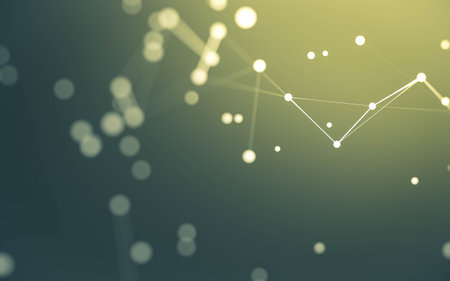 3d Abstract background. Molecules technology with polygonal shapes, connecting dots and lines....