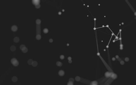 3d Abstract background. Molecules technology with polygonal shapes, connecting dots and lines. Connection structure. Big data visualization. 3d background.の写真素材