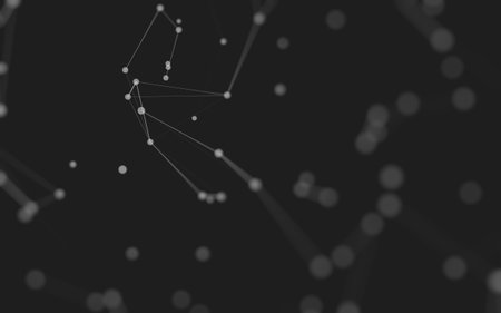 3d Abstract background. Molecules technology with polygonal shapes, connecting dots and lines. Connection structure. Big data visualization. 3d background.の写真素材