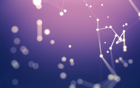 3d Abstract background. Molecules technology with polygonal shapes, connecting dots and lines....