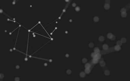 3d Abstract background. Molecules technology with polygonal shapes, connecting dots and lines. Connection structure. Big data visualization. 3d background.の写真素材