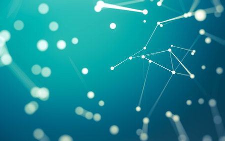 3d Abstract background. Molecules technology with polygonal shapes, connecting dots and lines....