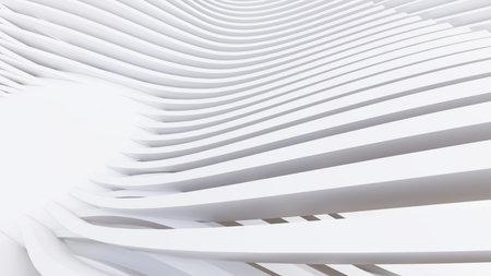 Abstract Curved Shapes. White Circular Background. Abstract background. 3d illustrationの写真素材