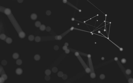 3d Abstract background. Molecules technology with polygonal shapes, connecting dots and lines. Connection structure. Big data visualization. 3d background.の写真素材