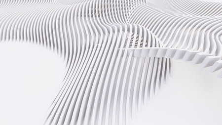 Abstract Curved Shapes. White Circular Background. Abstract background. 3d illustrationの写真素材