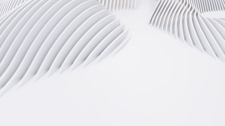 Abstract Curved Shapes. White Circular Background. Abstract background. 3d illustration