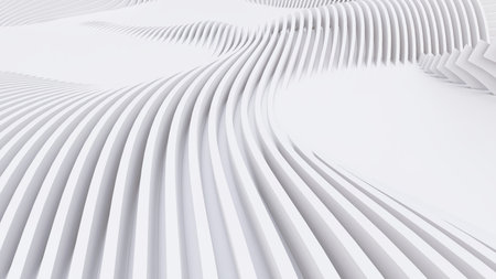 Abstract Curved Shapes. White Circular Background. Abstract background. 3d illustration