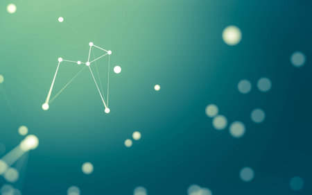 3d Abstract background. Molecules technology with polygonal shapes, connecting dots and lines....