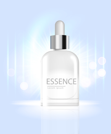 Facial Treatment Essence Skin care Beautiful on a dark blue background.のイラスト素材