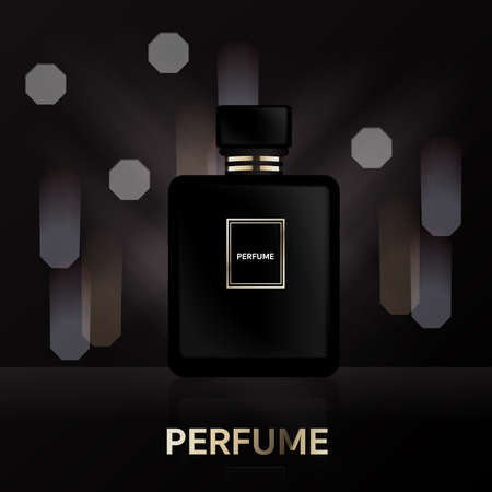 Men's fragrance Glass bottle luxury packaging. Isolated from vector background.のイラスト素材