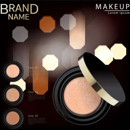 Makeup ad templates, Crimson lipstick dolls with Sparkle, 3D illustration, Black gold backgroundのイラスト素材