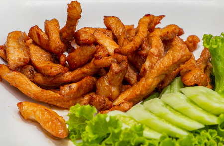 Easy dish with fried porkの写真素材