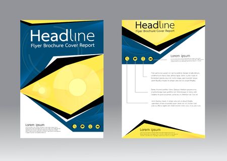Abstract design vector template for brochure flyer in A4 sizeのイラスト素材