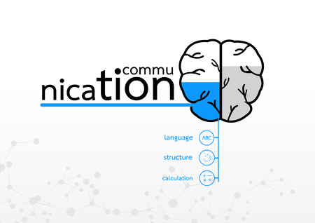 brain left concept. communication abstract infographicのイラスト素材