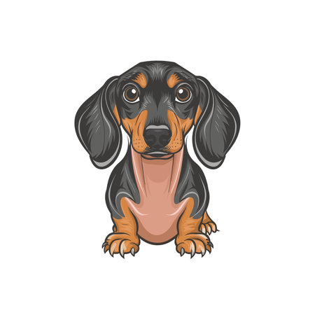 Dachshund dog. Vector illustration on a white background.のイラスト素材