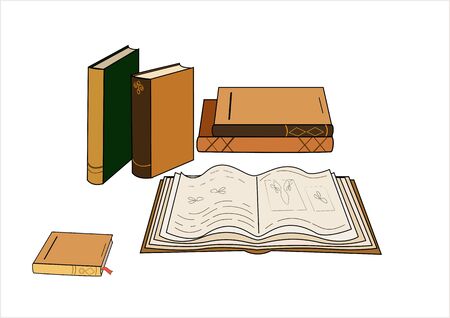 Books, library,pages with bookmark.のイラスト素材