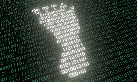 An illustration of a digital footprint with binary numbers on the background (3D rendering)の写真素材