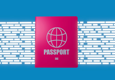 3D illustration of a digital passport post era with vaccination data