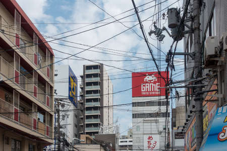 Street view of Den Den Town Osaka. It is the district for gamers and otaku located at Nihonbashi area.のeditorial素材