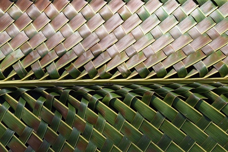 Two-tone of palm leaf handicraft , Amphawa floating market , Thailandの素材