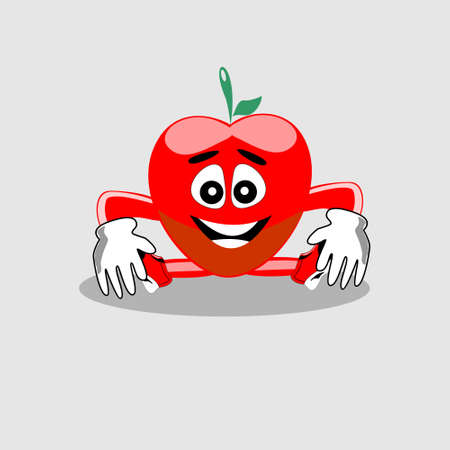 FUNNY RED APPLE VECTORのイラスト素材