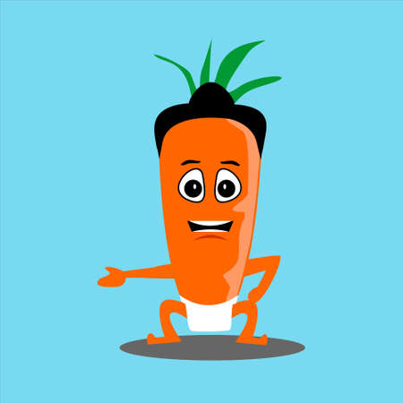 carrot cartoon sumo vectorのイラスト素材