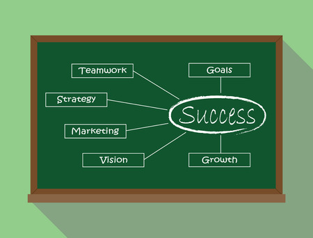success key illustration in green board teamwork strategy marketing vision growth vector illustrationsのイラスト素材