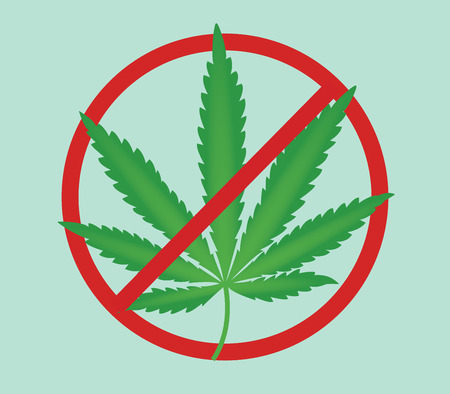 marijuana ban isolated with green background vector illustrationのイラスト素材