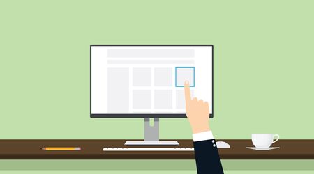 choose product online commerce hand pick right and best vectorのイラスト素材