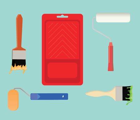 paint tools collection stuff vector illustration vectorのイラスト素材