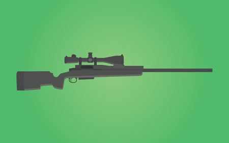 sniper rifle gun isolated with green background vectorのイラスト素材