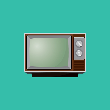 old tv television single isolated vector graphic illustrationのイラスト素材