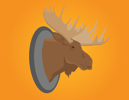 moose head on the wall vector illustrationのイラスト素材