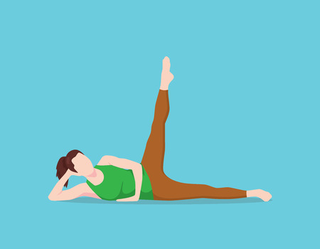 side leg lifts pilates position name vector graphic illustrationのイラスト素材