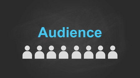 audience text concept with user icon symbol aligning on top of blackboard vector graphic illustrationのイラスト素材