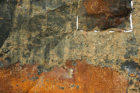 A rusty zinc board photo taken in Bogor Indonesiaの写真素材