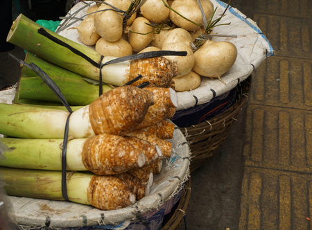 White Taro and White Yam is one of popular food from Bogor photo taken in Bogor Indonesiaの写真素材
