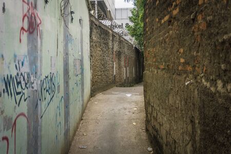 empty alley photo taken in Jakarta Indonesiaの写真素材