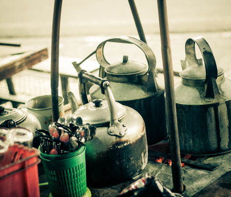 an iconic traditional drink kettle from indonesia angkringan jogja indonesia javaの写真素材