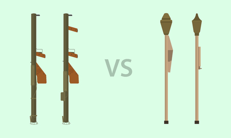 Comparison between USA and German anti-tank personnel panzerfaust vs m1 and m1a1 vectorのイラスト素材