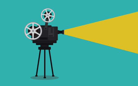 old vintage camera movie on tripod vector illustrationのイラスト素材
