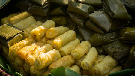 Indonesian Food known as Risoles in traditional market in pekalongan central java