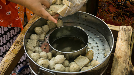 Indonesian Food, Bakso in the steamer or boiled in pekalongan central java