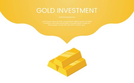 gold investment finance concept theme for template banner or landing homepage infographics - vector illustrationのイラスト素材