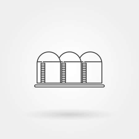 oil refinery single isolated icon with modern line or outline styleのイラスト素材