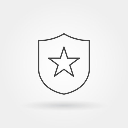 police badge single isolated icon with modern line or outline style vector illustrationのイラスト素材