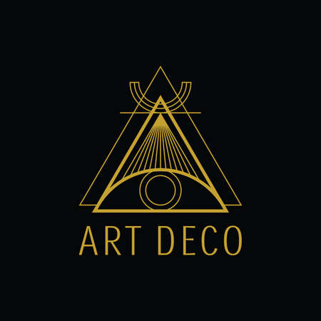 Triangle Geometric Art Deco Style suitable for any industries e.g jewelry logo, hotel logo, store logo, music logo, tshirt, boutique logo, interior logo, architect logo, finance logo, foundation logoのイラスト素材