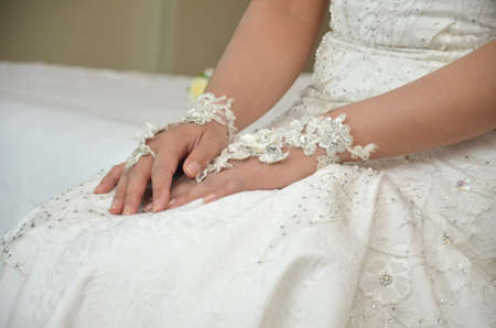 wedding manicure for brideの写真素材