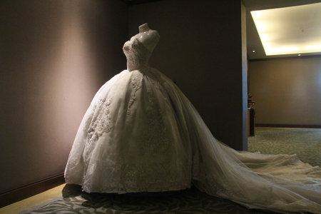 details of wedding dressの写真素材