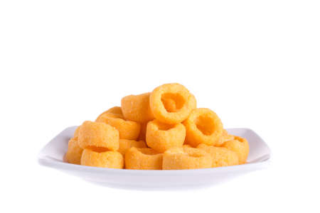 cheesy ring isolated on white background 
